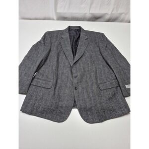 Linea Classica Blazer Mens 52 Gray Chateau 100% Wool Herringbone Sport Coat